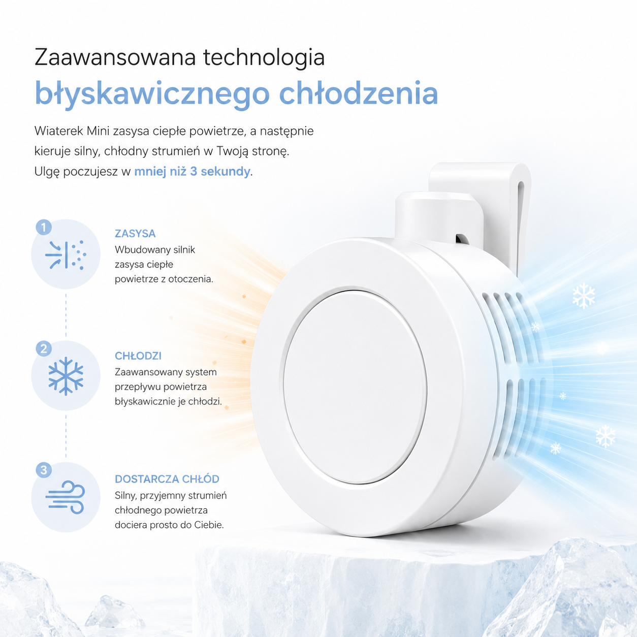 Wiaterek™ MINI - Podręczny Wiatrak Chłodzący