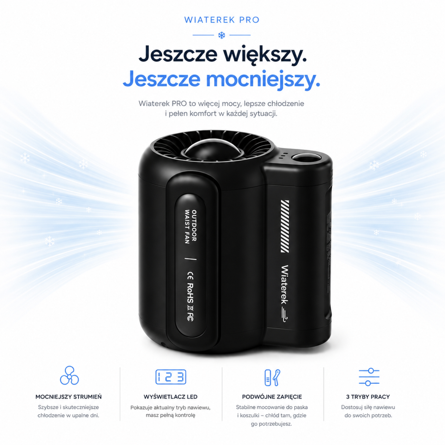 Wiaterek™ PRO - Silny Wiatrak Chłodzący