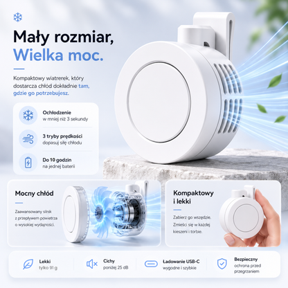 Wiaterek™ MINI - Podręczny Wiatrak Chłodzący